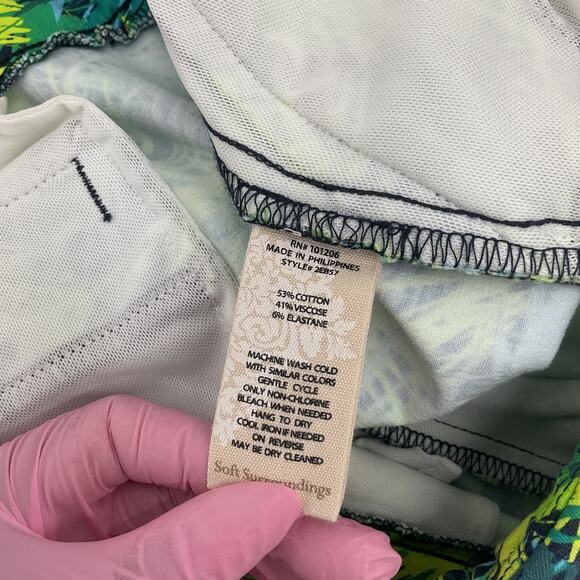 Soft Surroundings Vibrant Green Leaf Pants - Picture 4 of 5